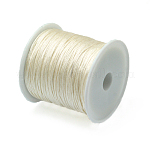 Cuerda de rosca de nylon, material de diy para la fabricación de la joya, blanco cremoso, 0.8mm, alrededor de 38.27 yarda (35 m) / rollo