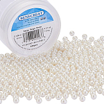 Pandahall 1 boîte perle de verre teint environnemental perles rondes perle de verre beige pour la fabrication de bijoux 6mm