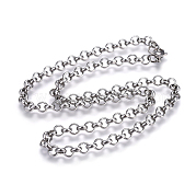 Не тускнеющие цепочки Rolo из нержавеющей стали 304 NJEW-F242-12P-D