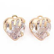 Brass Micro Pave Cubic Zirconia Charms KK-N232-302A-06