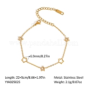 Женские браслеты-цепочки на ногу из нержавеющей стали 304 с микропаве из прозрачных кубических цирконий XX6576-26