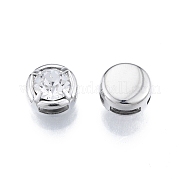 Laiton micro pavé de perles de zircone cubique claires KK-G432-02B-P