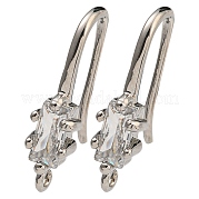 Крючки для серег из латуни с прозрачным фианитом KK-R149-20P