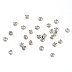 Perline distanziatrici in acciaio inossidabile 304 anti-ossidazione, rondelle, colore acciaio inossidabile, 2.5x1.5mm, Foro: 1.4 mm