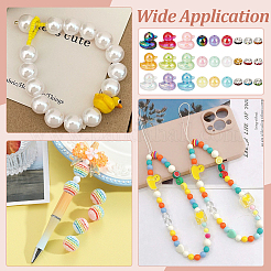 18 Stück 9 Farben UV-beschichtetes undurchsichtiges Acryl & 72 Stück 9 Farben Unterlegscheibe Messing Strass Spacer & 36 Stück 9 Farben UV-beschichtete undurchsichtige Acrylperlen-Zubehörungssets&nbsp;OACR-PH0004-76