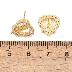 Серьги-гвоздики с изображением Девы Марии из латуни с микропаве из прозрачных кубических цирконий&nbsp;EJEW-F400-23B-G