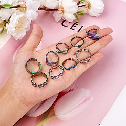 9 шт. 9 стиля 304 нержавеющая сталь манжеты рука & бесконечность & сердце & луна RJEW-SZ0001-19