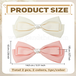 2 шт. 2-х цветные заколки для волос из полиэстера и кожи аллигатора&nbsp;OHAR-LP0003-44