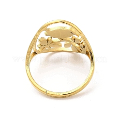 Anillo ajustable de acero inoxidable 304 con revestimiento iónico (IP) para mujer.&nbsp;RJEW-L107-034G