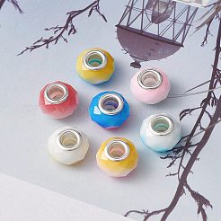 14шт 7 цвета стеклянные европейские бусины GPDL-YW0001-03