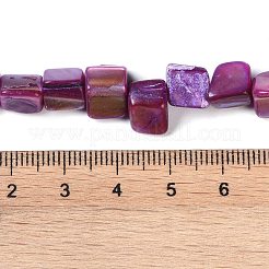 染め天然淡水シェルビーズ連売り  ナゲット  オールドローズ  7.5~9x9.5~15x5~9mm  穴：0.9mm  約42~50個/連  14.45''~14.76''（36.7~37.5センチメートル）&nbsp;X-SHEL-P016-01D