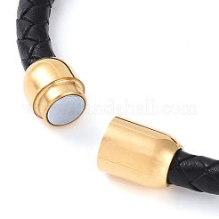 Браслеты из кожаного шнура с натуральным тигровым глазом и бусинами BJEW-A009-03G