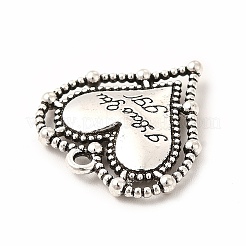 合金のチベット風チャーム  ハート  アンティークシルバー  20x19.5x3mm  穴：1.6mm&nbsp;PALLOY-B012-04AS