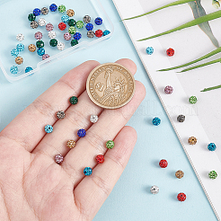 60шт 10 цвета бусины из полимерной глины со стразами RB-PH0001-36