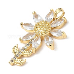 Подвески из латуни с микропаве из кубического циркония и стекла&nbsp;KK-Q068-24G