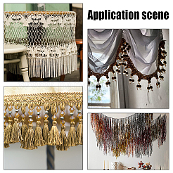 Отделка лентой с пайеткой и кисточкой длиной 10 м. OCOR-WH0078-162A