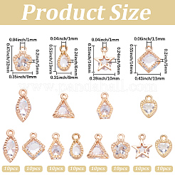 80 pièces 8 styles pendentifs en alliage&nbsp;ZIRC-SP0001-13KCG