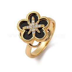 Вращающиеся кольца для пальцев с микропаве из кубического циркония из латуни RJEW-S636-03G