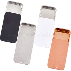 4 шт. двухцветные жестяные коробки для хранения с крышками-слайдерами&nbsp;CON-CN0001-13