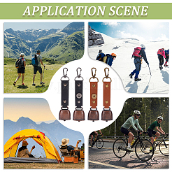 4 шт. 2-цветные брелки с колокольчиками из искусственной кожи и железа&nbsp;AJEW-CL0002-41