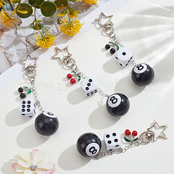 4 шт. 2 стиля подвесные украшения из пластика и эмали сплава&nbsp;HJEW-ME00024