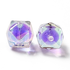 Двухцветное УФ-покрытие радужных переливающихся акриловых бусин&nbsp;TACR-D010-02G