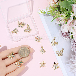 12 pièces en laiton micro pavé pendentifs en zircone cubique claire&nbsp;KK-BBC0023-92G