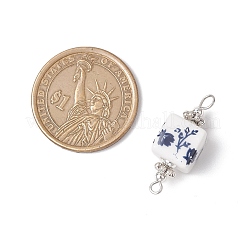 Фарфоровые кубические звенья с цветочным принтом ручной работы&nbsp;PALLOY-JF03965-02