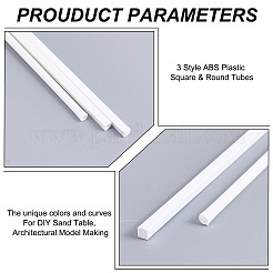 60 шт. 3 вида квадратных и круглых труб из АБС-пластика DIY-OC0011-73