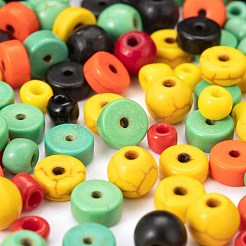 240шт круглые и плоские круглые синтетические бирюзовые бусины и 4 стиля стеклянных бусин DIY-LS0003-09