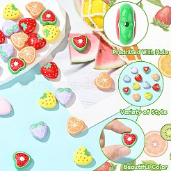 30 шт. 6 стиля непрозрачные акриловые бусины с принтом в виде сердца&nbsp;FIND-CJ0004-62