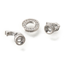 Кольцо латунное микропаве прозрачный кубический цирконий застежки-защелки&nbsp;KK-V008-21P