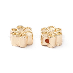 めっき合金ビーズラック  長持ちメッキ  カドミウムフリー＆鉛フリー  花  ゴールドカラー  7.5x7.5x4mm  穴：1.4mm&nbsp;FIND-WH0118-01G