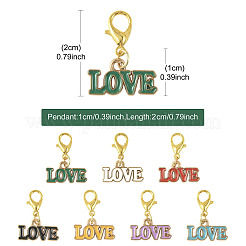 8шт 8 цвета сплава эмали кулон украшения&nbsp;HJEW-FS00084