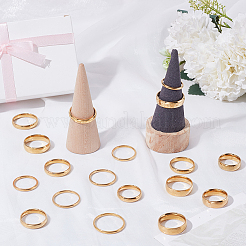 18 stücke 18 arten 201 edelstahl finger ringe&nbsp;RJEW-SC0001-37G