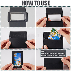 60 шт. 2-цветные прямоугольные бумажные мини-конверты для подарочных карт с полым видимым окошком CON-CP0001-005