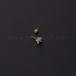 Серьги-гвоздики из хирургической нержавеющей стали 316l с микропаве из кубического циркония&nbsp;WG558ED-03