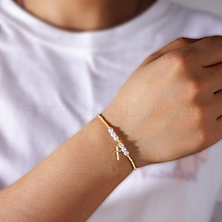 Шикарные браслеты из латуни и бусин искусственного жемчуга GI8988