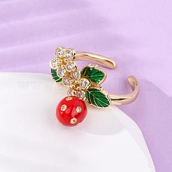 Открытые манжеты из латуни с микропаве и цирконием для женщин RJEW-U057-16G