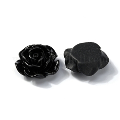 オペーク樹脂カボション  ローズ  ブラック  25x25.5x10mm&nbsp;CRES-WH0013-04E