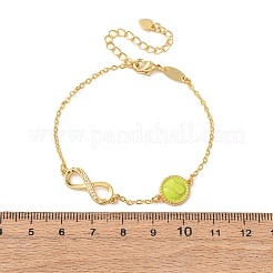 Bracelets sport en laiton sertis de micro-pavés de zirconiums cubiques à maillons infinis&nbsp;BJEW-D386-01A-G