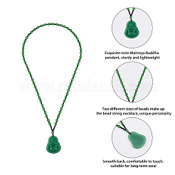 4 шт. ожерелье с подвеской в виде Будды Майтреи из искусственного камня NJEW-FI0001-62A