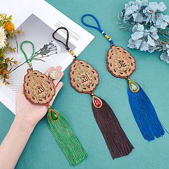 3шт 3 цвета полиэфирная кисточка кулон украшения&nbsp;HJEW-CA0001-14