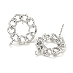 Фурнитура для сережек-гвоздиков в форме полого пончика из латуни KK-K351-21P