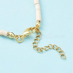 Колье из синтетической бирюзы и натурального жемчуга NJEW-M201-02A