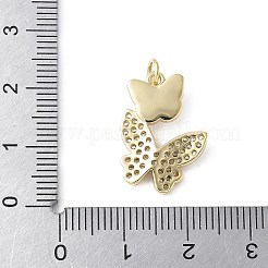 Подвески из латуни микропаве с фианитами и стеклом KK-F892-49G