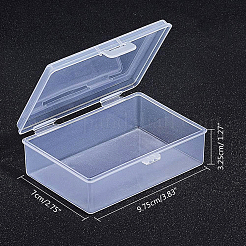 プラスチックビーズ収納ケース  長方形  透明  9.5x6.5x3.2cm&nbsp;CON-WH0068-45