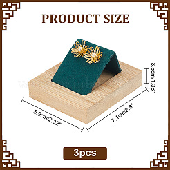 3 шт. прямоугольные деревянные подставки для сережек с 1 слотами EDIS-DR0001-06