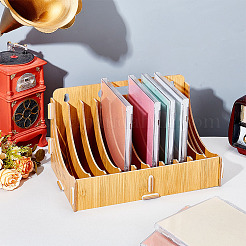 Деревянная полка для хранения компакт-дисков с 10 слотом&nbsp;ODIS-WH0043-94