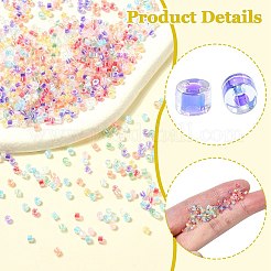 120 г 10 цвета прозрачные стеклянные бусины с радужным покрытием и круглым отверстием&nbsp;SEED-CJ0001-27